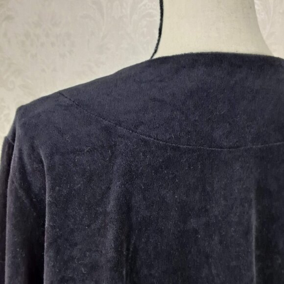 Liz & Me Sport Size 0X 16W Black Veloour Zip Jacket Bead/Pearl Embellishment EUC - Picture 8 of 11